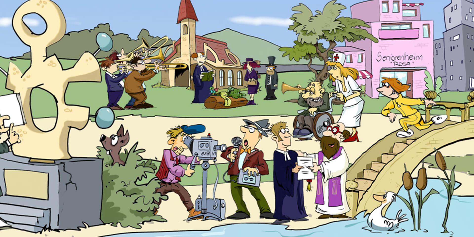 Wimmelbild Evangelische Kirche Bayern Wimmelbild Evangelische Kirche Bayern