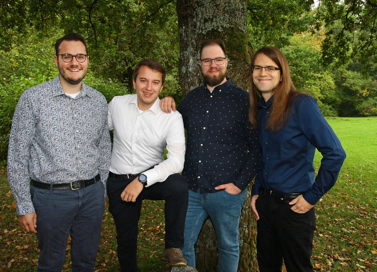 Timo Richter (23), Maximilian Hagn (25), Florian Lange (26) und Benjamin Molinaro (26) haben ihr Ziel erreicht., © Dorothée Krätzer