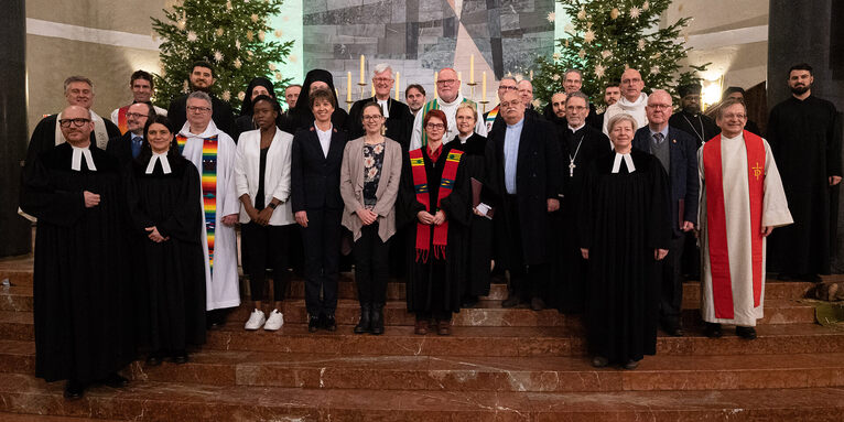 Gruppenbild der Akteure im Gottesdienst zur Einheit der Christen , © Minkus