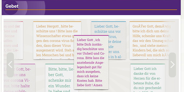Die digitale Gebetswand auf bayern-evangelisch.de, © ELKB