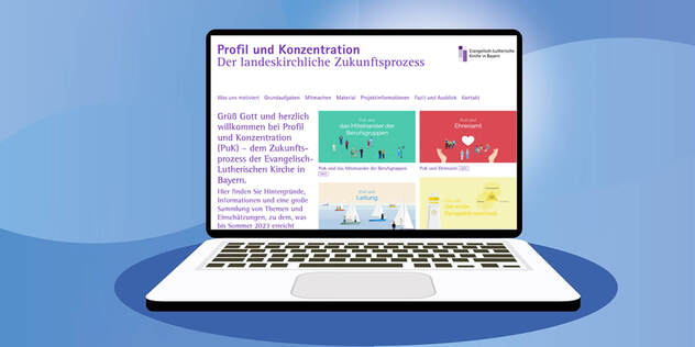 Laptop mit Themen aus dem Reformprozess Profil und Konzentration