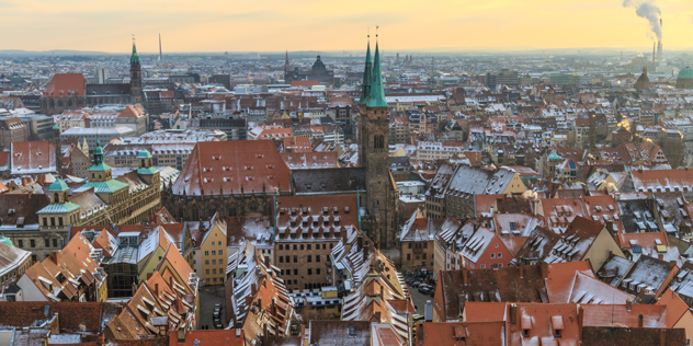 Nürnberg im Winter: Blick von der Kaiserburg,© Bertl123