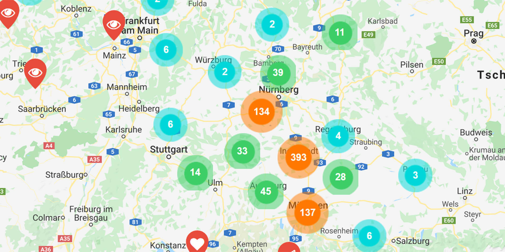 www.evangelisch-digital.de - Karte mit Angeboten,© ELKB