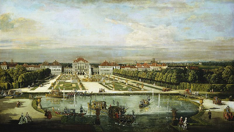 Ansicht von München, Schloß Nymphenburg, von Westen aus gesehen