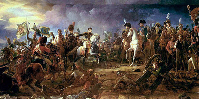 Gemälde mit Szene des Schlachtfeldes von Austerlitz